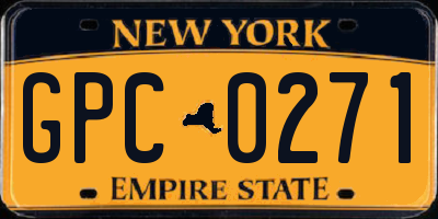 NY license plate GPC0271