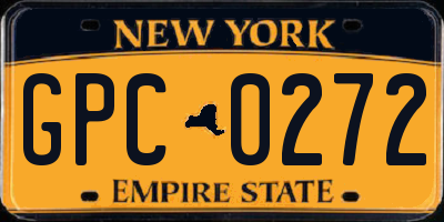 NY license plate GPC0272