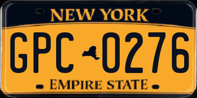 NY license plate GPC0276