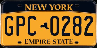 NY license plate GPC0282