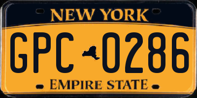 NY license plate GPC0286