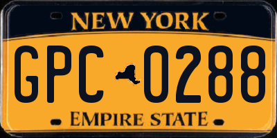 NY license plate GPC0288