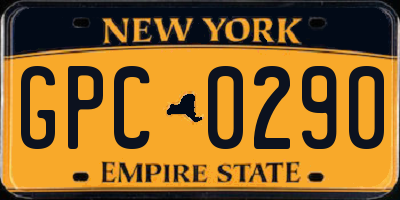 NY license plate GPC0290