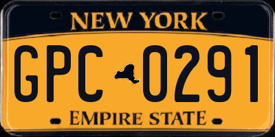 NY license plate GPC0291