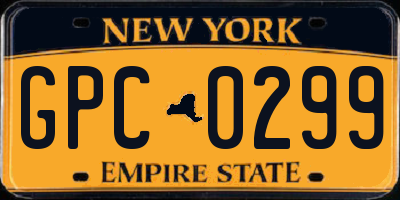 NY license plate GPC0299