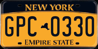 NY license plate GPC0330