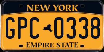 NY license plate GPC0338