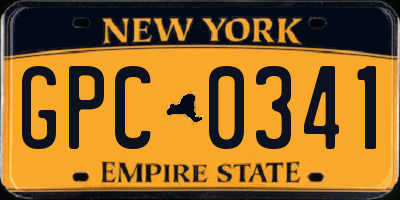 NY license plate GPC0341