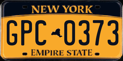 NY license plate GPC0373