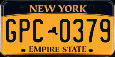 NY license plate GPC0379