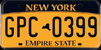 NY license plate GPC0399