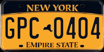 NY license plate GPC0404