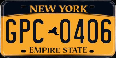 NY license plate GPC0406