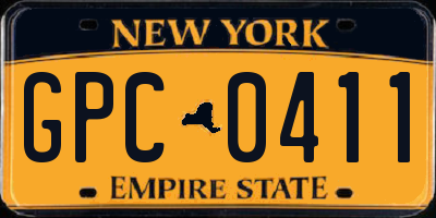 NY license plate GPC0411