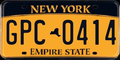 NY license plate GPC0414