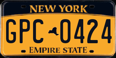 NY license plate GPC0424