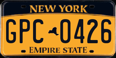NY license plate GPC0426