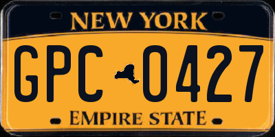 NY license plate GPC0427
