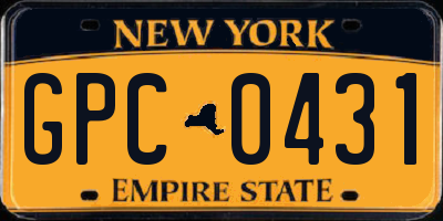 NY license plate GPC0431