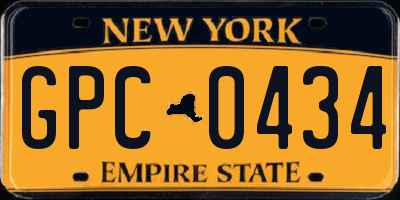 NY license plate GPC0434