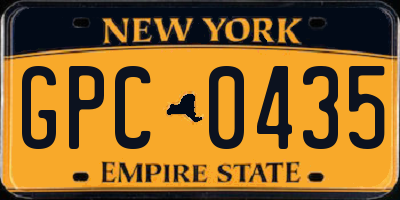 NY license plate GPC0435