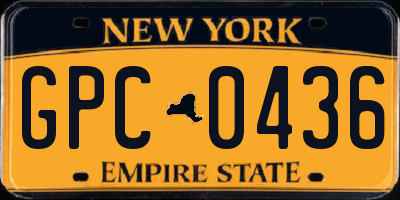 NY license plate GPC0436