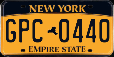 NY license plate GPC0440