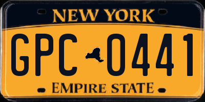 NY license plate GPC0441