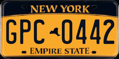 NY license plate GPC0442