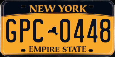 NY license plate GPC0448
