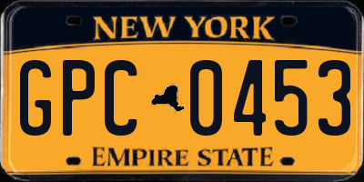 NY license plate GPC0453