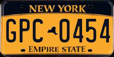 NY license plate GPC0454