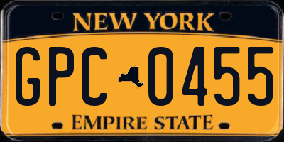 NY license plate GPC0455