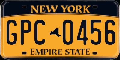 NY license plate GPC0456