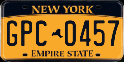 NY license plate GPC0457