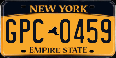 NY license plate GPC0459