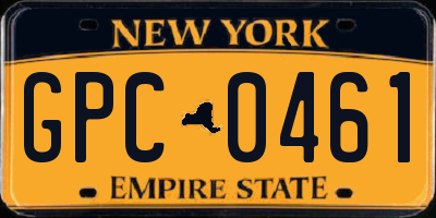 NY license plate GPC0461