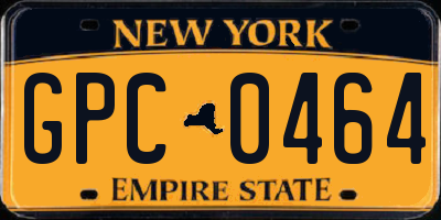 NY license plate GPC0464