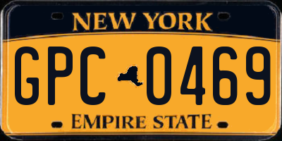 NY license plate GPC0469