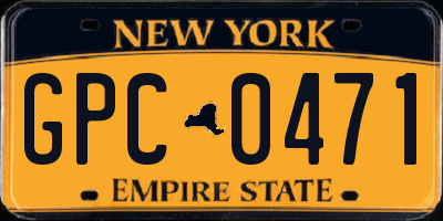 NY license plate GPC0471