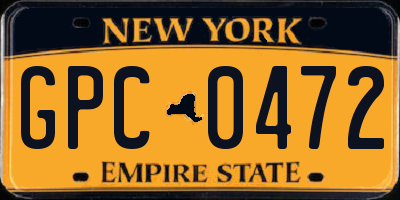 NY license plate GPC0472