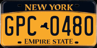 NY license plate GPC0480