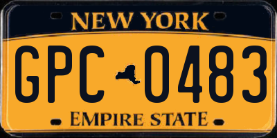NY license plate GPC0483