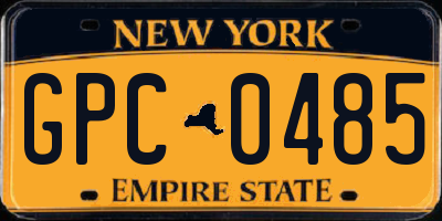 NY license plate GPC0485