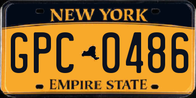 NY license plate GPC0486