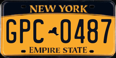 NY license plate GPC0487