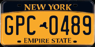 NY license plate GPC0489