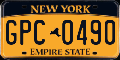 NY license plate GPC0490