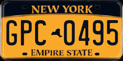 NY license plate GPC0495