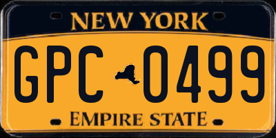 NY license plate GPC0499